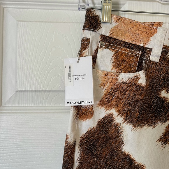 WeWoreWhat Cow Hide Stiletto Slit Jeans Size 26 NWT - Picture 10 of 11